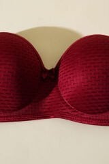 Yekpare Desteksiz Sütyen Bordo