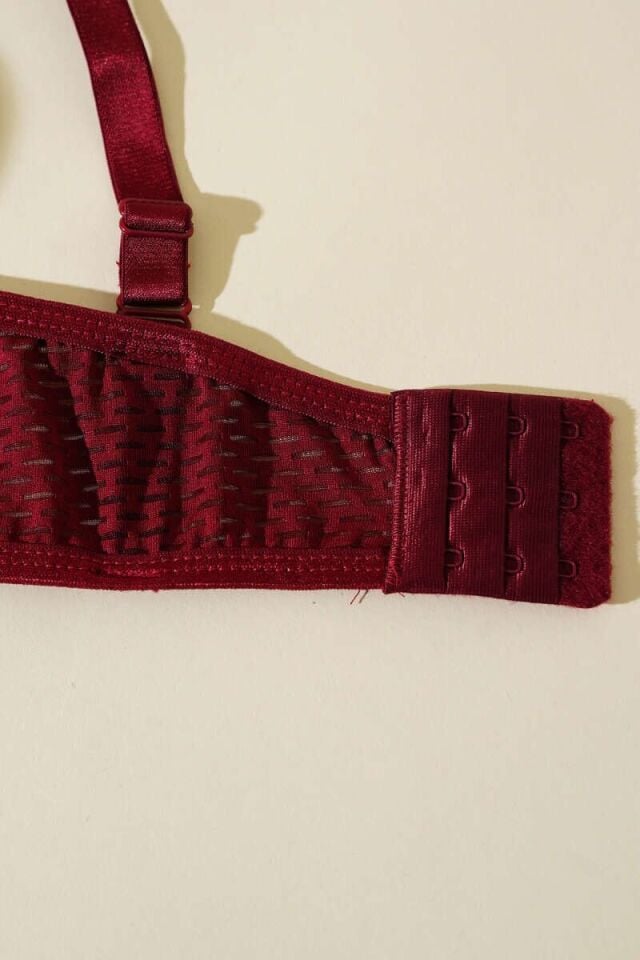Yekpare Desteksiz Sütyen Bordo 95