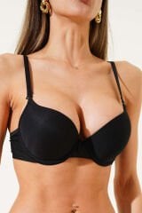 Double Push Up Fitilli Sütyen Siyah