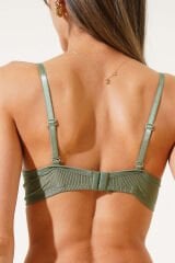 Double Push Up Fitilli Sütyen Haki