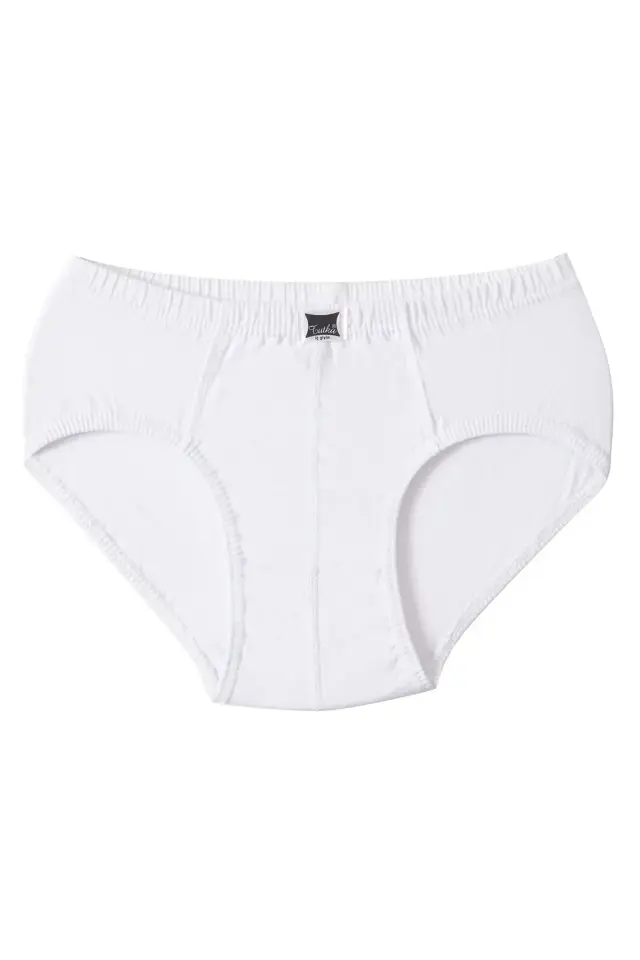 Tutku Erkek Çocuk 6'lı Paket Beyaz Penye Slip Külot 5 (8-9 Yaş) - 12'li