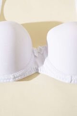 Destekli Straplez Sütyen Beyaz