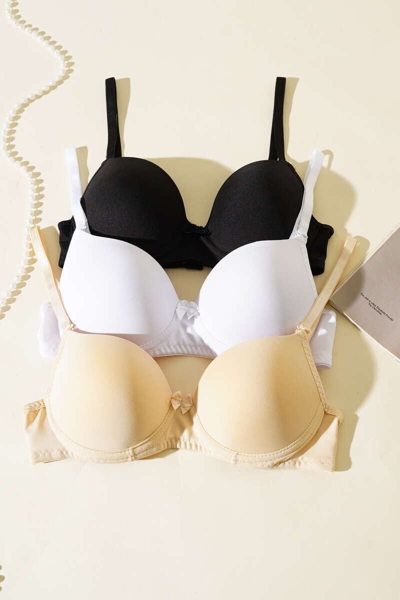 Silikonlu İçi Boş Sütyen Asorti Karışık Renk 3 Adet