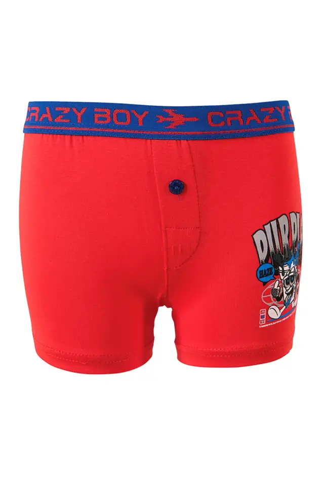Tutku Erkek Çocuk 6'lı Paket Renkli Baskılı Boxer 3 (4-5 Yaş) - 6'lı