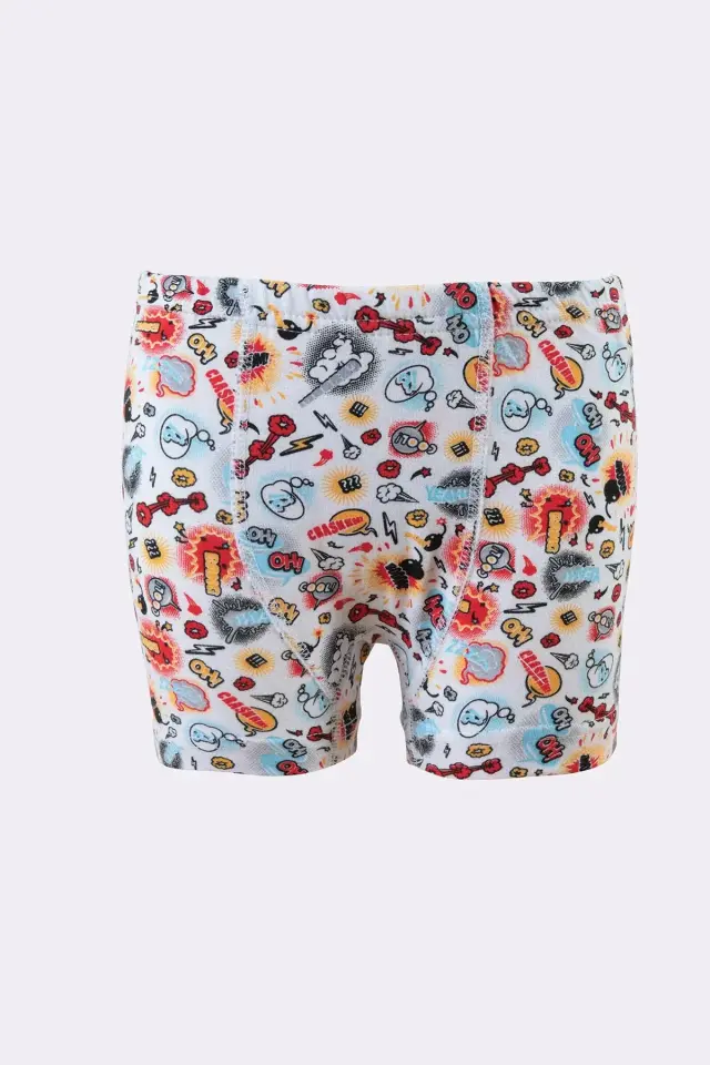 Tutku Erkek Çocuk 6'lı  Paket Renkli Desenli Boxer 5 (8-9 Yaş) - 6'lı