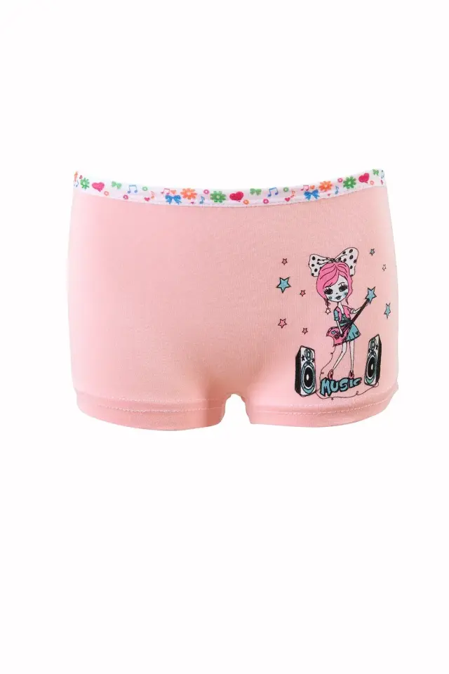 Tutku Kız Çocuk 6'lı Paket Renkli Baskılı Boxer 2 (2-3 Yaş)