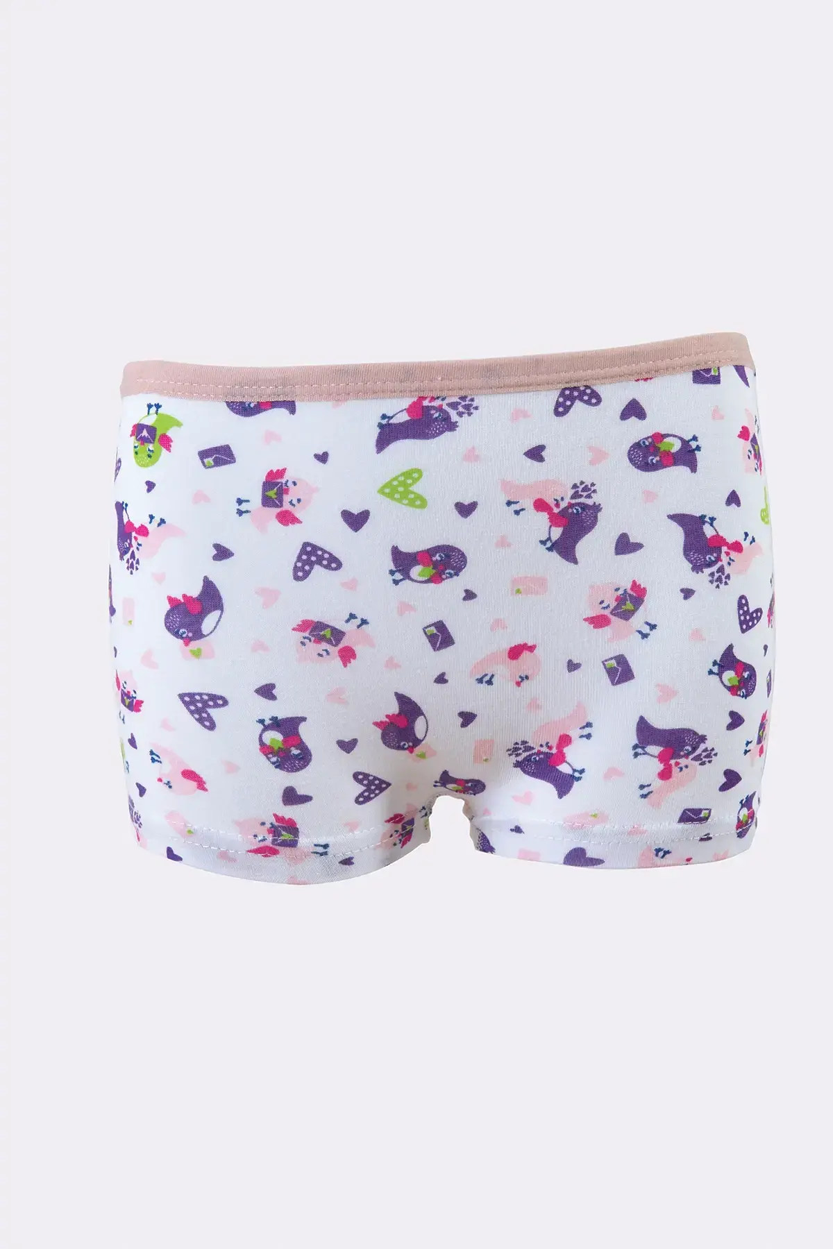 Tutku Kız Çocuk 6'lı Paket Renkli Desenli Boxer 2 (2-3 Yaş)