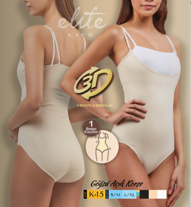 Elite Life Göğsü Açık Korse Ten - L-XL