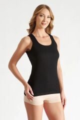 Tutku Kadın 6'lı Paket Siyah Geniş Askılı Atlet