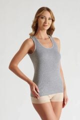 Tutku Kadın 6'lı Paket Gri Geniş Askılı Atlet