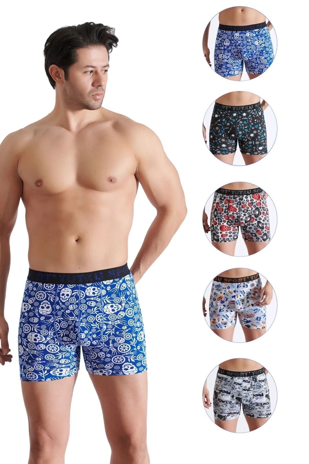 Tutku Erkek 6'lı Paket Elastan Empirme Boxer M