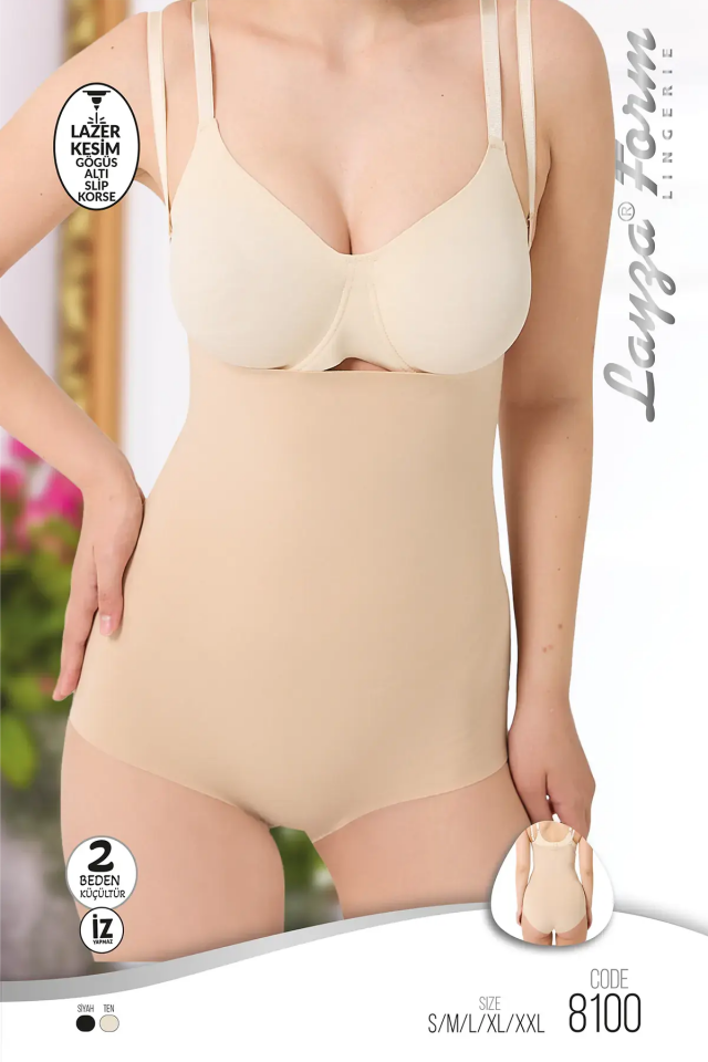 Liza Kadın Lazer Kesim Göğüs Altı Slip Boy Korse