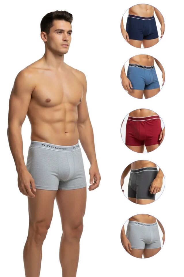 Tutku Erkek 3’lü Paket Elastan Spor Boxer siyah - XXL - 6'lı