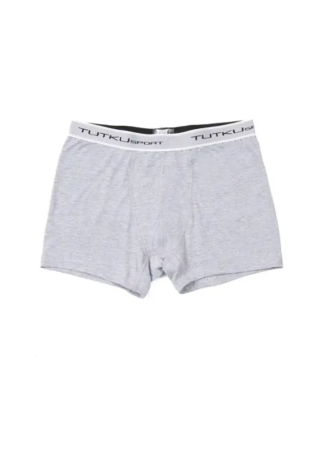 Tutku Erkek 3’lü Paket Elastan Spor Boxer Füme - M - 6'lı