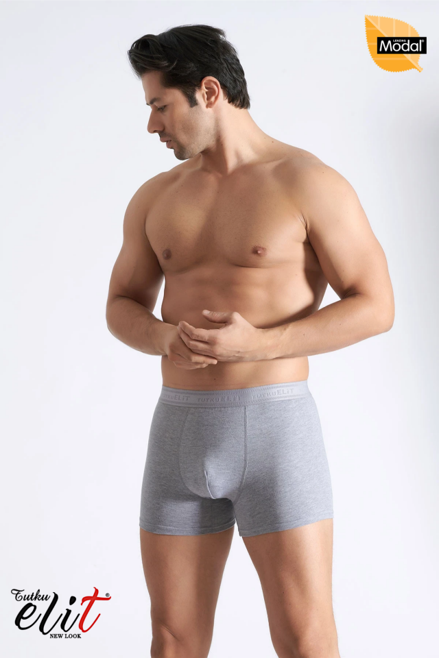Tutku Elit Erkek Gri Modal Elastan Boxer