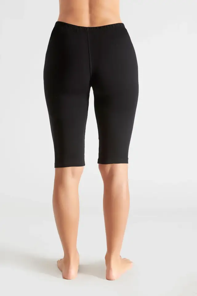 Tutku Kadın 6'lı Paket Siyah Kısa Tayt Exstra Battal