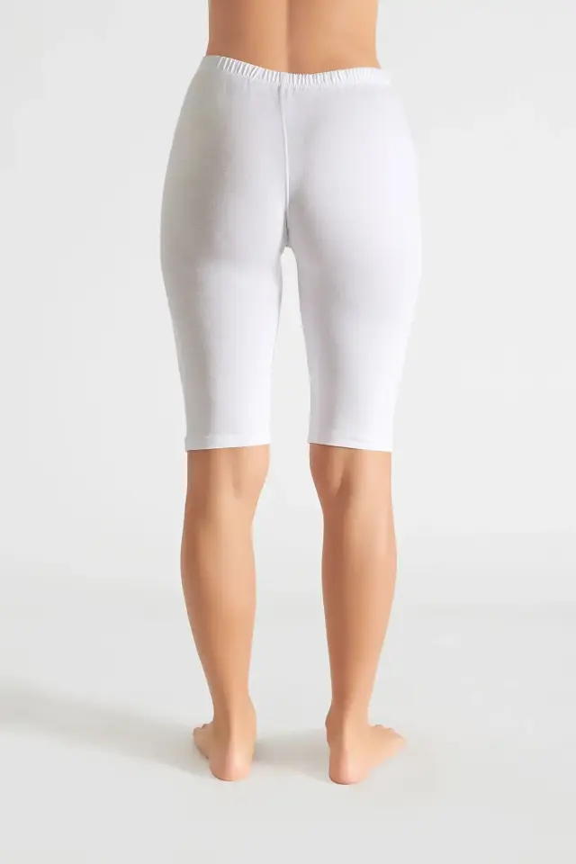 Tutku Kadın 6'lı Paket Beyaz Kısa Tayt 7/3XL