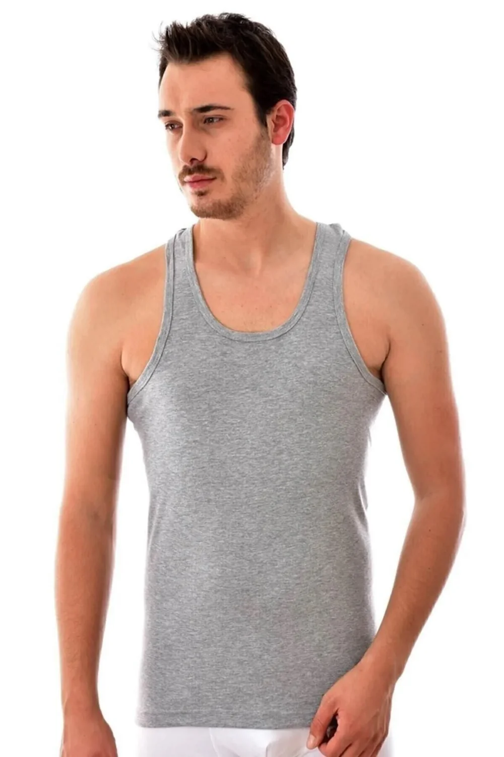 Tutku Erkek 6'lı Paket Gri Penye Atlet