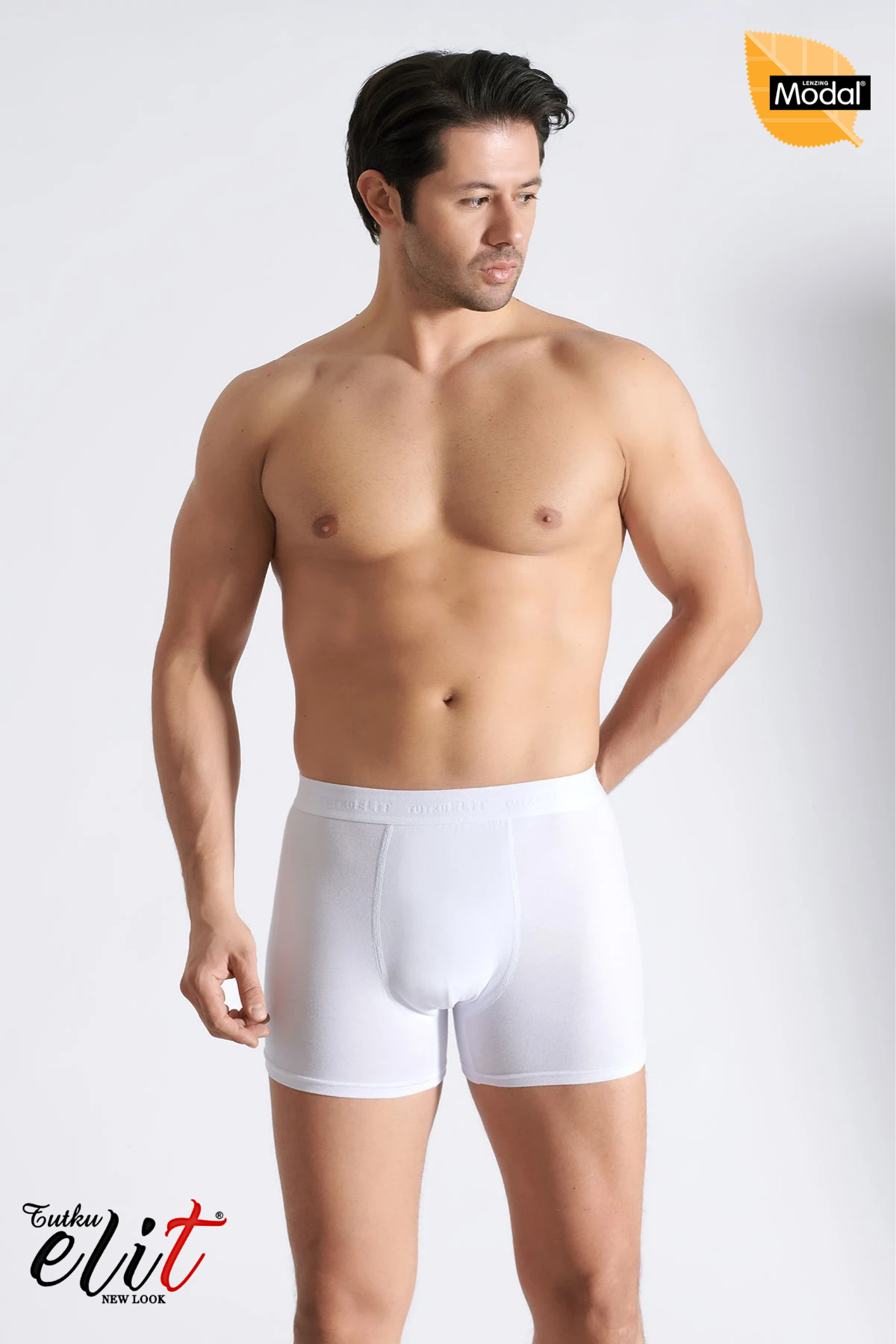 Tutku Elit Erkek Beyaz Modal Elastan Boxer