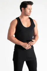 Tutku Erkek 6'lı Paket Siyah Penye Atlet