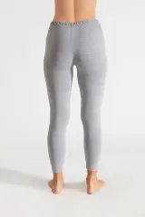 Tutku Kadın 6'lı Paket Gri Düz Uzun Tayt