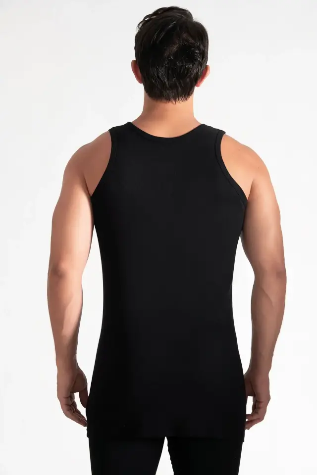 Tutku Erkek 6'lı Paket Ribana Siyah Atlet 1/XS