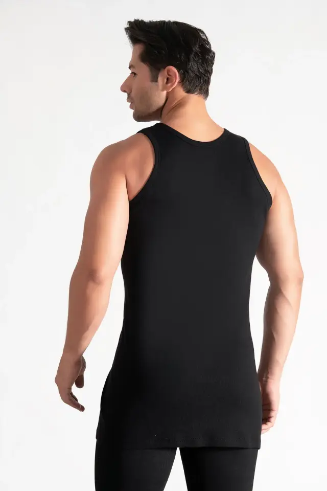 Tutku Erkek 6'lı Paket Ribana Siyah Atlet 1/XS