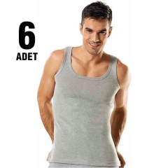 Tutku Erkek 6'lı Paket Ribana Gri Atlet