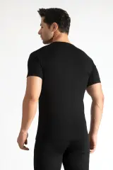 Tutku 3'lü Paket Erkek Ribana V Yaka Siyah Fanila