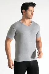 Tutku 3'lü Paket Erkek Ribana V Yaka Gri Fanila
