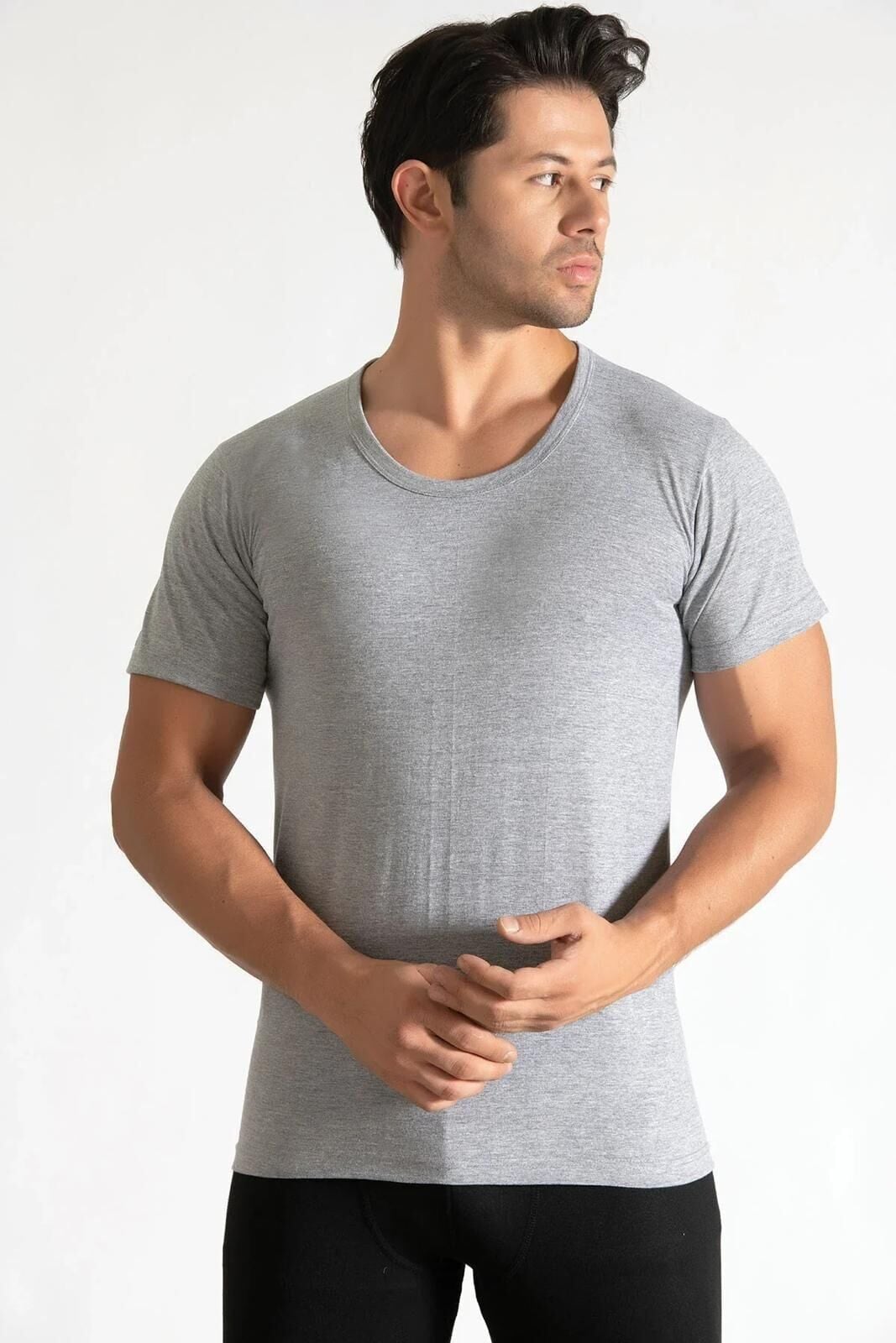 Tutku Erkek 6'lı Paket Gri Penye Bisiklet 5/XL