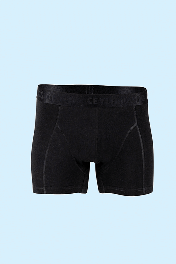Ceylanoğlu 3'lü Paket Erkek Likralı Siyah Boxer siyah - L