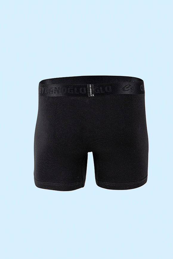 Ceylanoğlu 3'lü Paket Erkek Likralı Siyah Boxer siyah - L