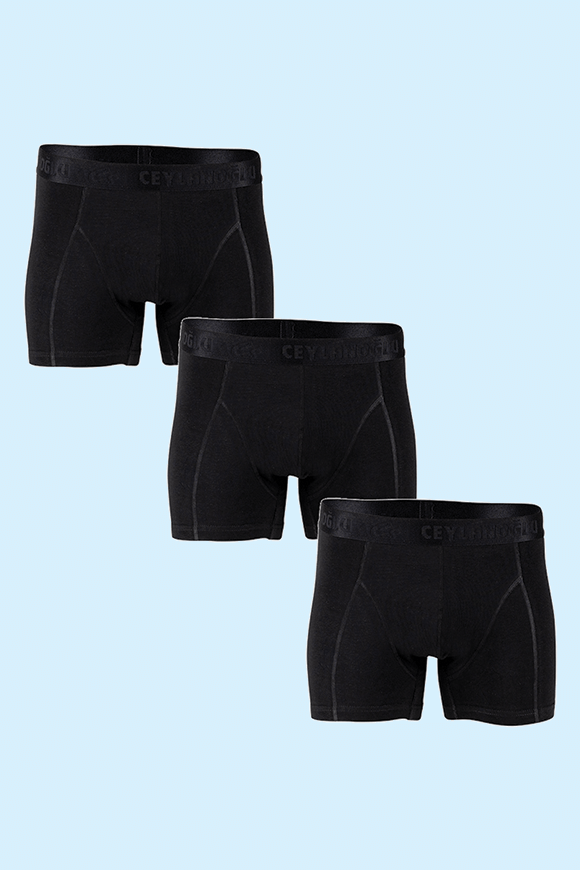 Ceylanoğlu 3'lü Paket Erkek Likralı Siyah Boxer siyah - XXXL