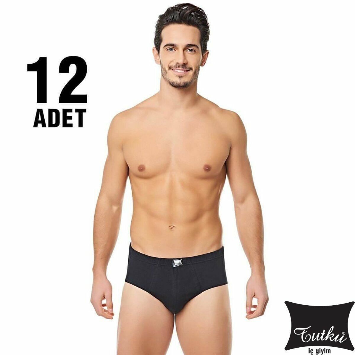 Tutku Erkek 12’li Paket Slip Kom Siyah Külot