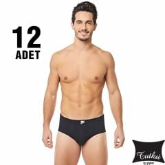 Tutku Erkek 12’li Paket Slip Kom Siyah Külot