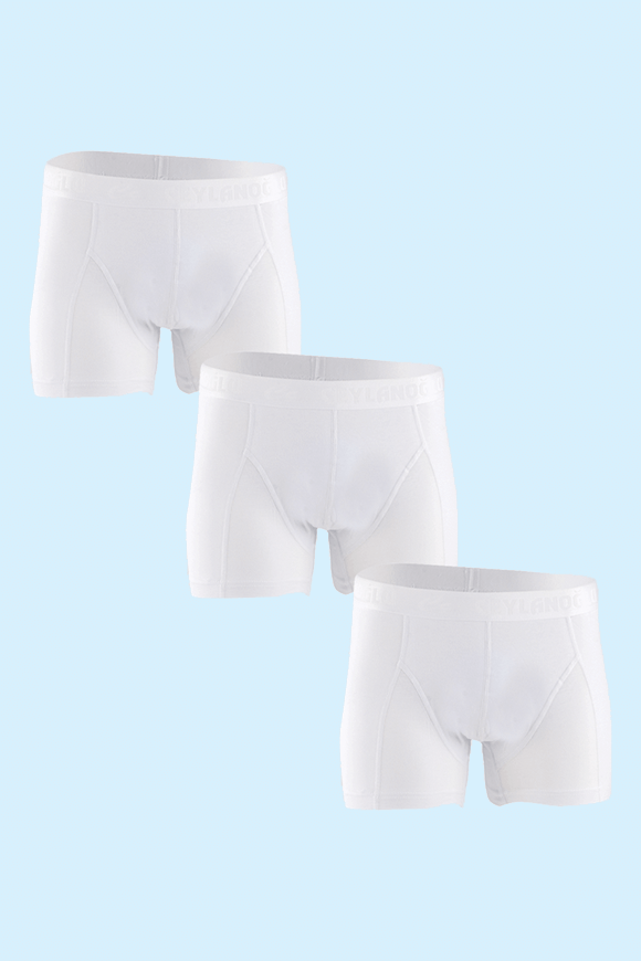 Ceylanoğlu 3'lü Paket Erkek Likralı Beyaz Boxer XXXL - Beyaz