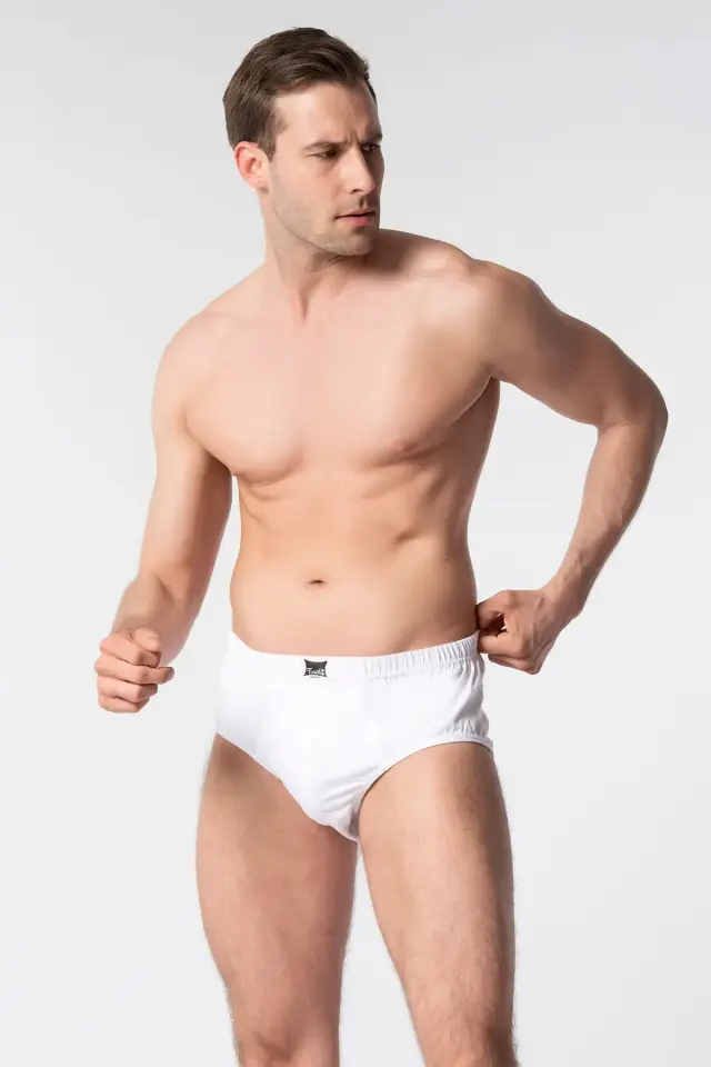 Tutku Erkek 6'lı Paket Slip Kom Beyaz Külot 5/XL - 6'lı