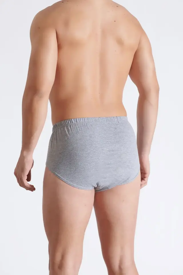 Tutku Erkek 6'lı Paket Slip Kom Gri Külot 4/L - 6'lı