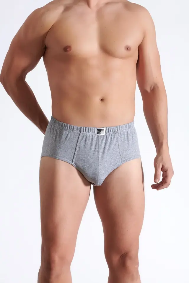 Tutku Erkek 6'lı Paket Slip Kom Gri Külot 2/S - 12'li