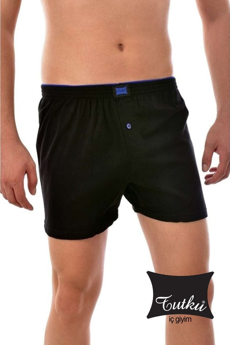 Tutku Erkek 5’li Paket Siyah Penye Havlubel Düz Boxer