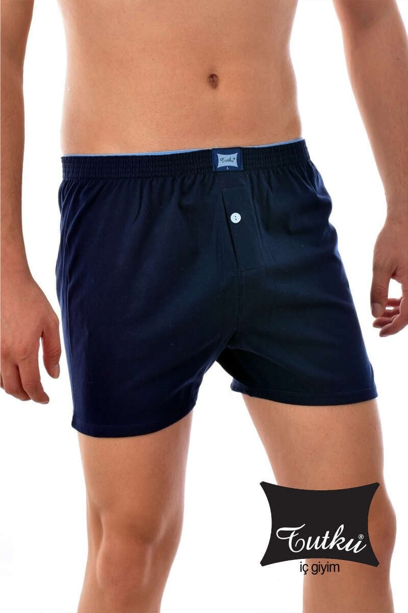 Tutku Erkek 5’li Paket Lacivert Penye Havlubel Düz Boxer