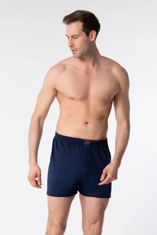 Tutku Erkek 5’li Paket Lacivert Penye Havlubel Düz Boxer XXL
