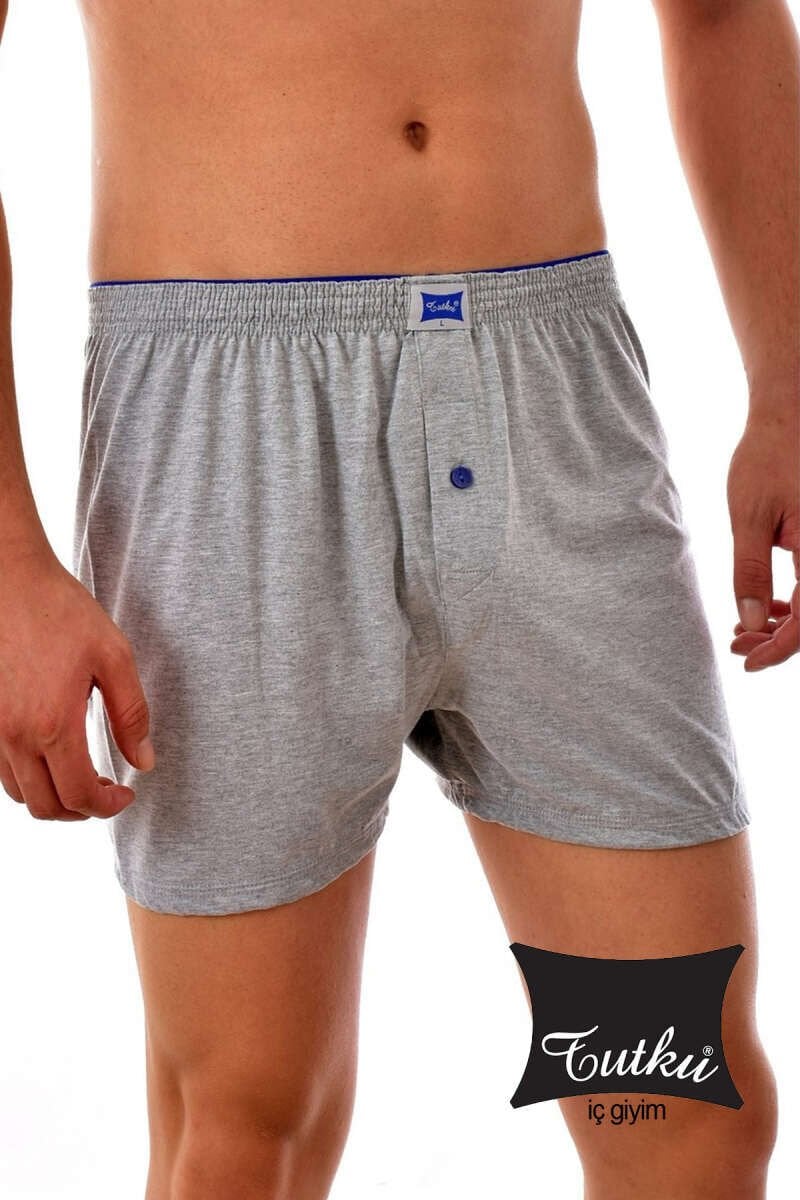Tutku Erkek 5’li Paket Gri Penye Havlubel Düz Boxer