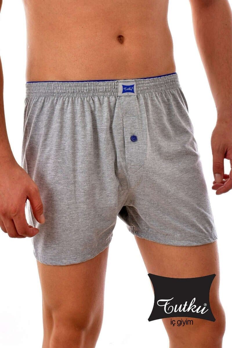 Tutku Erkek 5’li Paket Gri Penye Havlubel Düz Boxer S