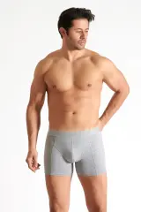 Tutku Erkek 3’lü Paket Gri Elastan Likralı Boxer