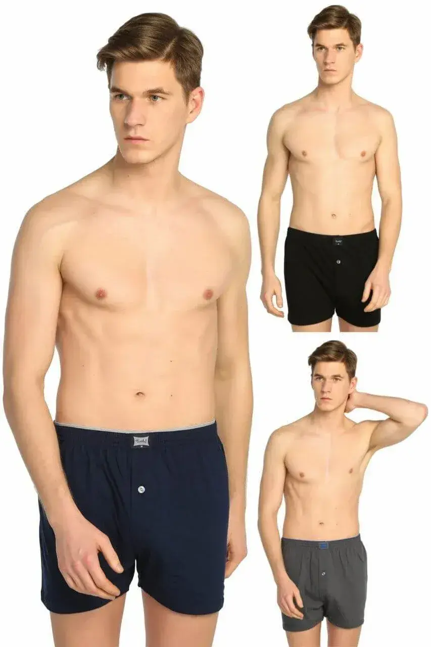 Tutku Erkek 5’li Paket Karışık Renk Penye Havlubel Düz Boxer XXL