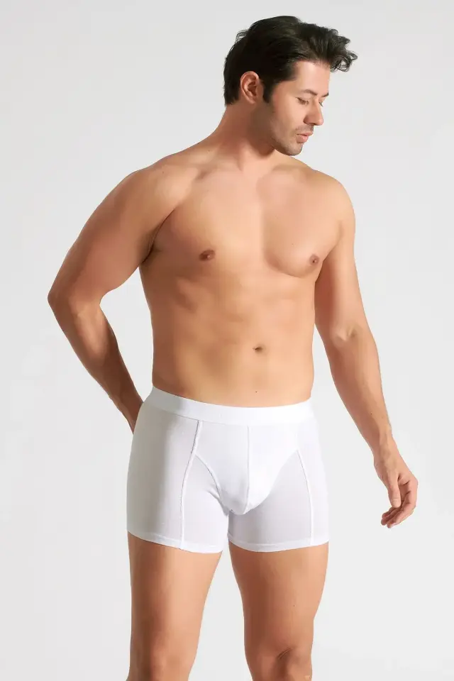 Tutku Erkek 3’lü Paket Beyaz Elastan Likralı Boxer XL - 6'lı