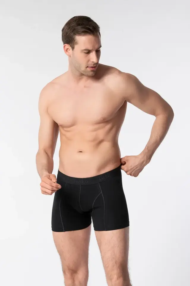 Tutku Erkek 3’lü Paket Siyah Elastan Likralı Boxer XL - 6'lı