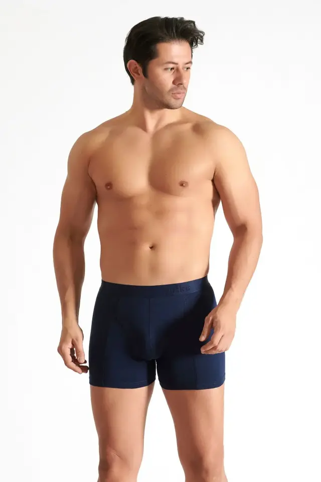 Tutku Erkek 3’lü Paket Lacivert Elastan Likralı Boxer XL - 3'lü